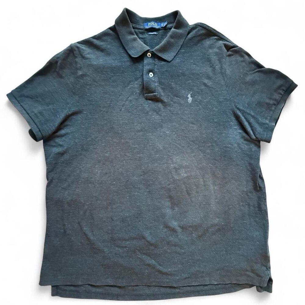 Ralph Lauren Grey Polo Shirt Size XL Blue Tag Quiet Luxury Minimalist
